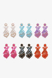 Random 2-Pair Heart and X-Shape Bead Dangle Earrings