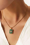 Square Pendant Twisted Chain Necklace