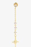 Inlaid Zircon 925 Sterling Silver Single Chain Earring