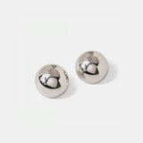 Hemispherical Stainless Steel Clip On Earrings