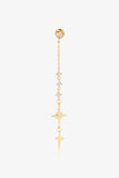 Inlaid Zircon 925 Sterling Silver Single Chain Earring